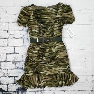 Julian Taylor Camo Print 100% Silk Dress NWT